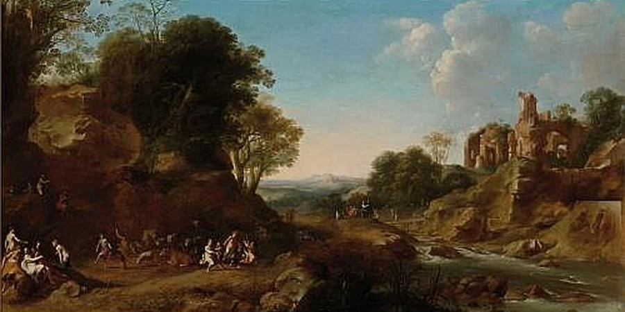 Paesaggio italiano con baccanale